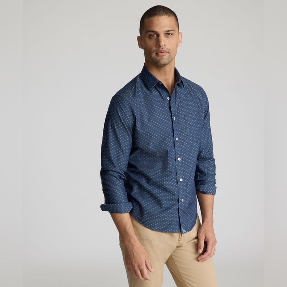 UNTUCKit Men’s  Fit Blue Shirt Long Sleeve Geometric Triangles Large - Picture 5 of 5